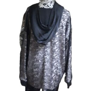 Zara Black Lace Women's Hoodie